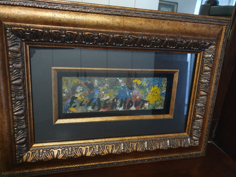 Used by Claerhout when painting. 
size: 23cm x 8cm
R 6 000